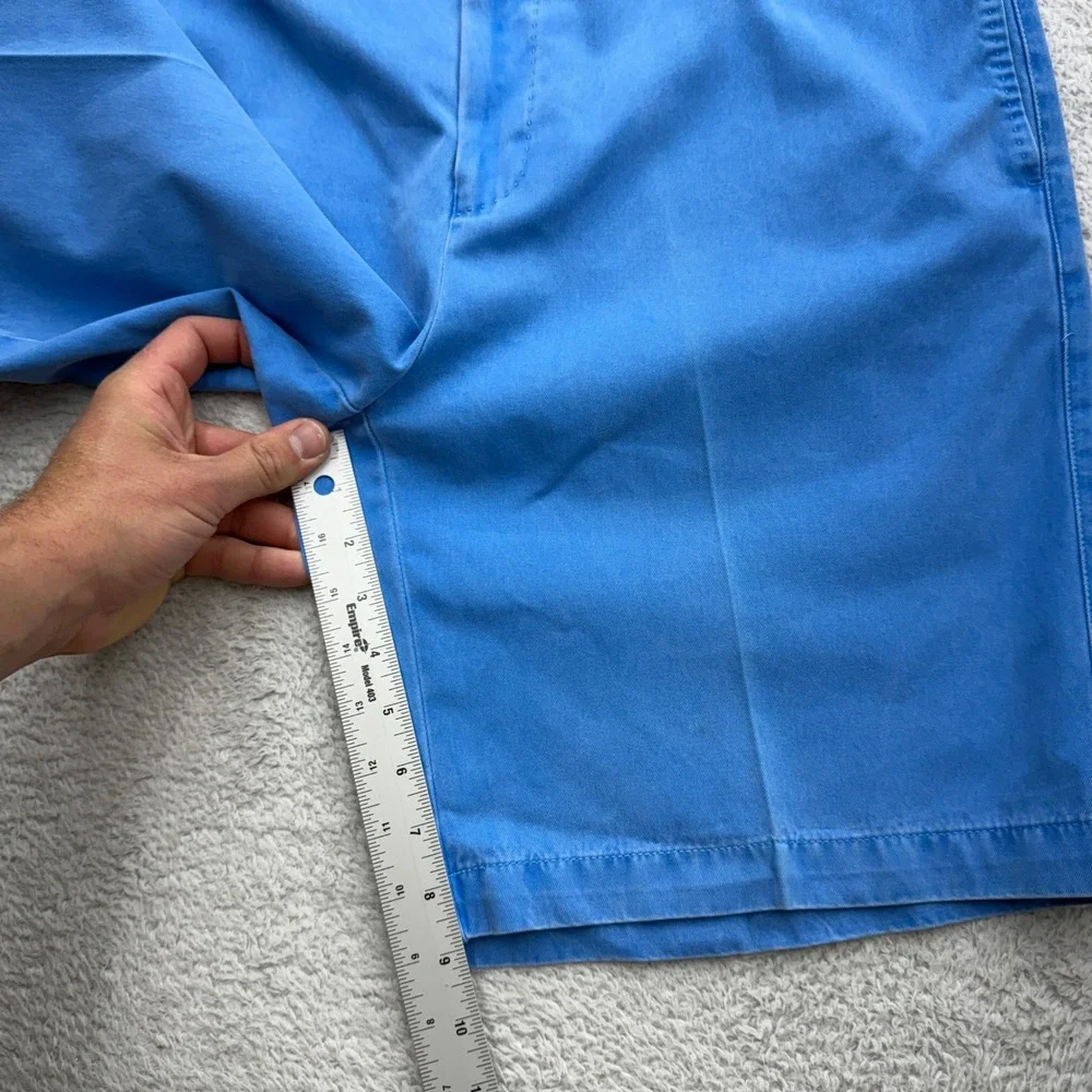 Peter Millar‎ Mens 33 Blue Pima Cotton Flat Front Chino Golf Shorts Peru
